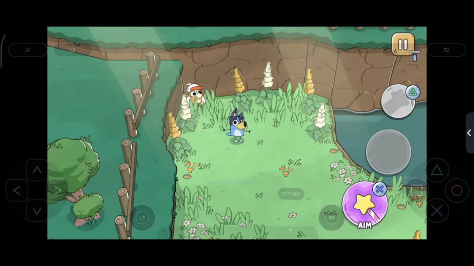 Published gameplay capture of Bluey's Quest for the Gold Pen in LSX4