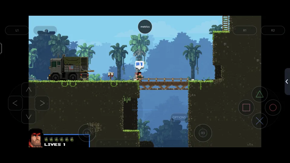 Published gameplay capture of Broforce in LSX4