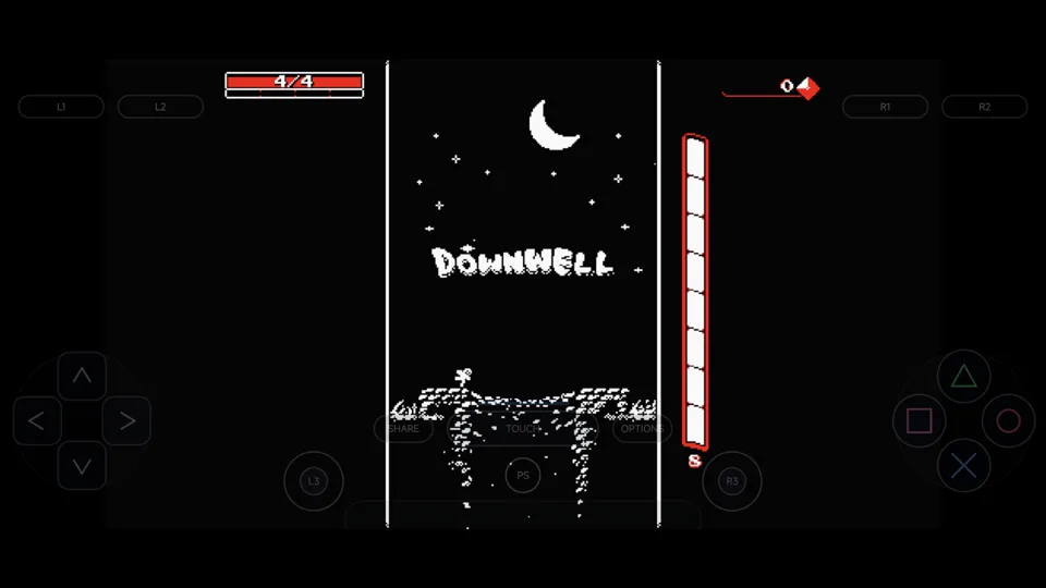 Published gameplay capture of Downwell in LSX4