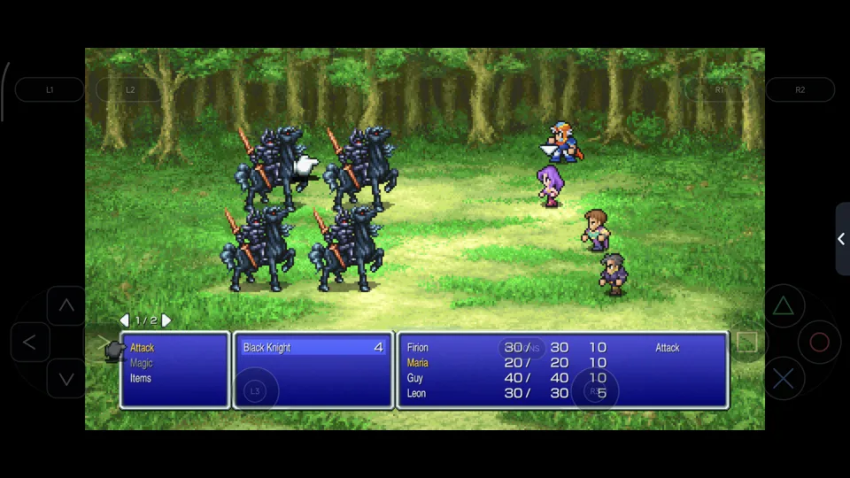 Published gameplay capture of FINAL FANTASY II in LSX4