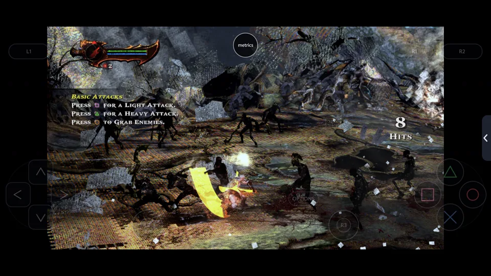 Published gameplay capture of God of War III Remastered in LSX4