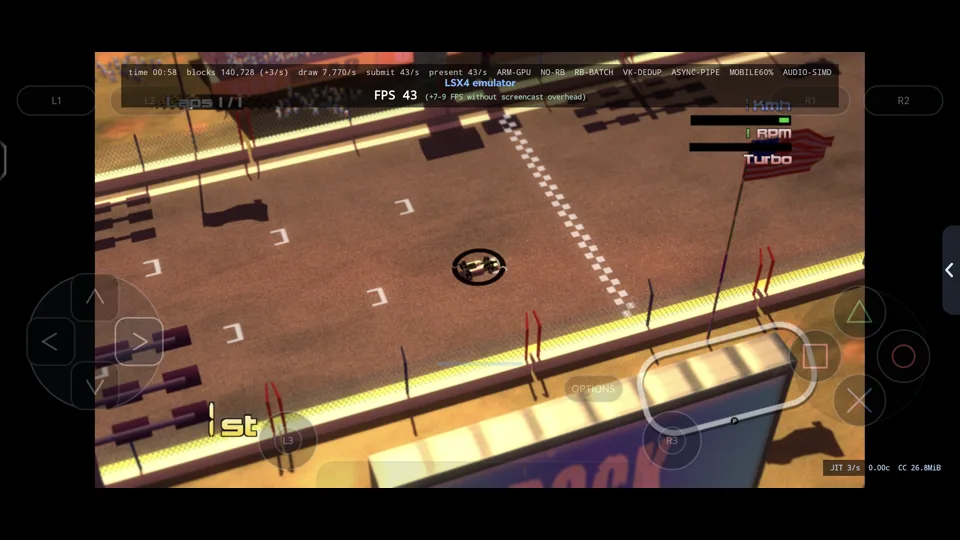 Published gameplay capture of Grand Prix RockN Racing in LSX4