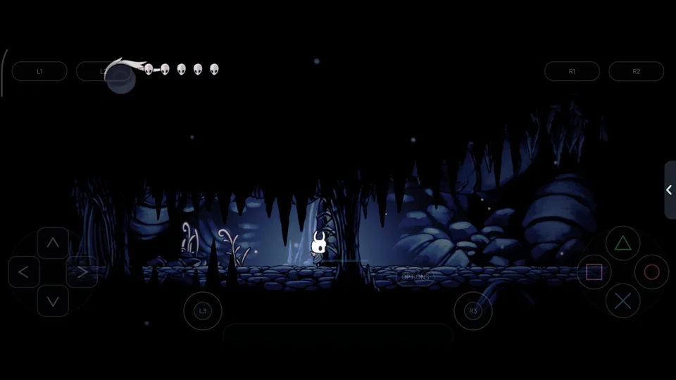 Published gameplay capture of Hollow Knight in LSX4