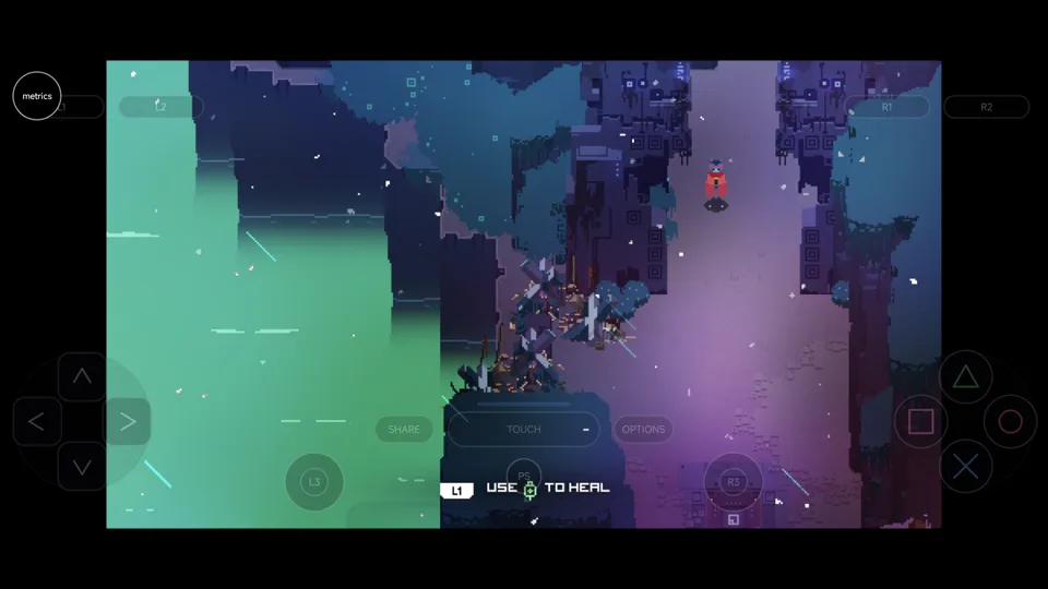 Published gameplay capture of Hyper Light Drifter in LSX4