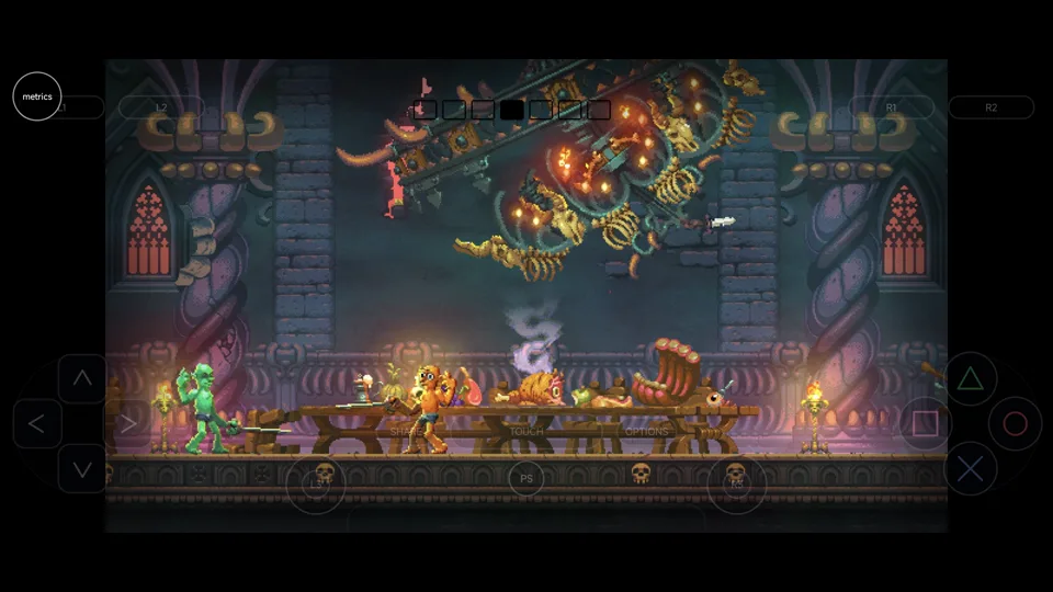 Published gameplay capture of Nidhogg 2 in LSX4