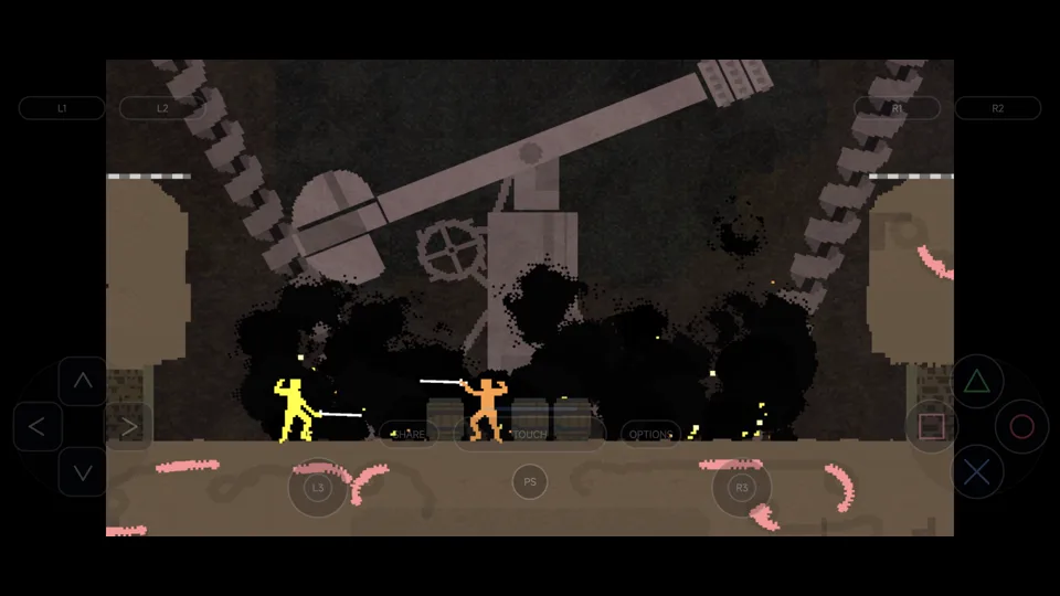 Published gameplay capture of Nidhogg in LSX4