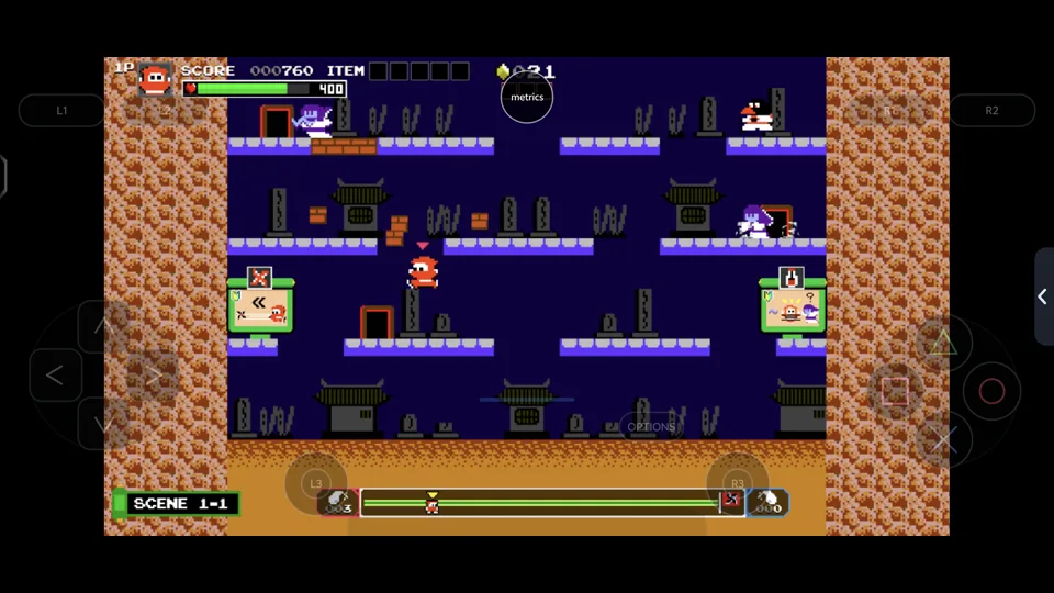 Published gameplay capture of Ninja JaJaMaru Collection in LSX4