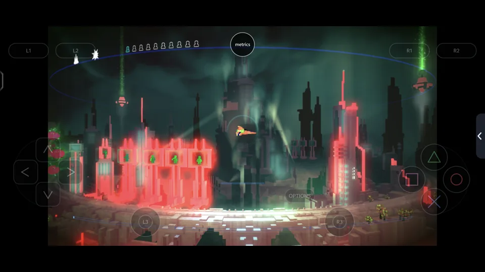 Published gameplay capture of RESOGUN in LSX4