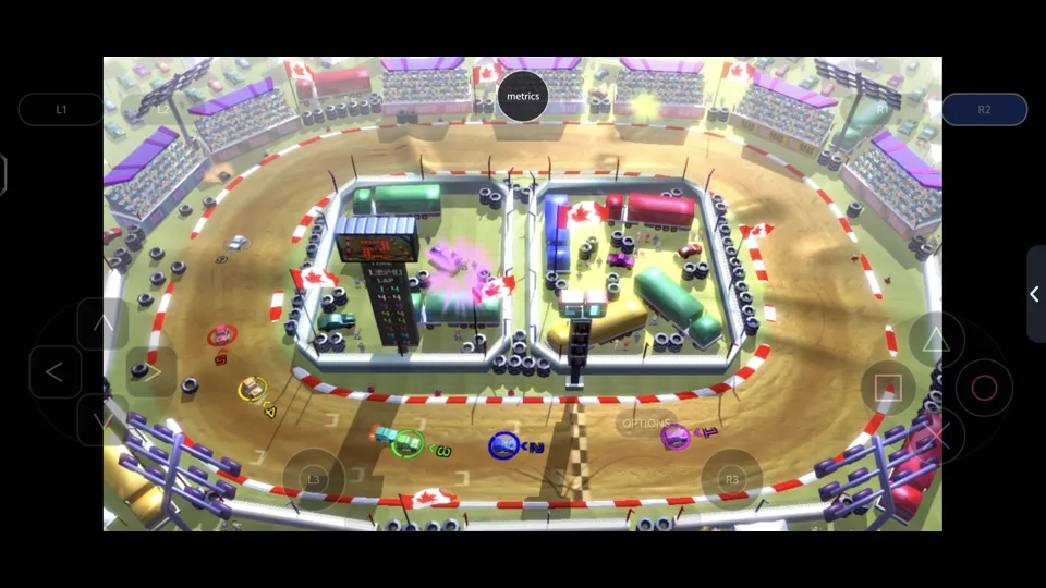 Published gameplay capture of Rock 'N Racing Off Road DX in LSX4