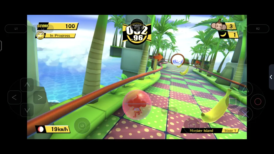 Published gameplay capture of Super Monkey Ball: Banana Blitz in LSX4