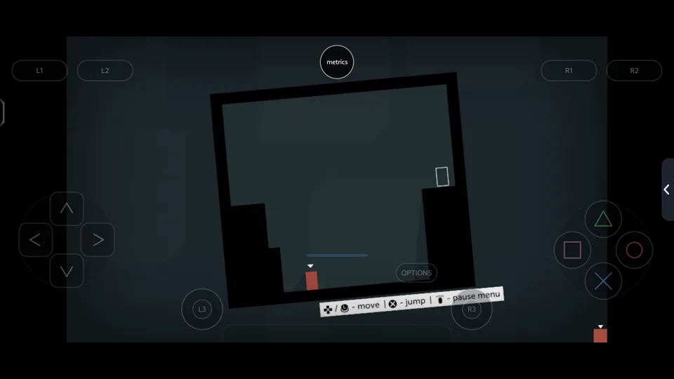 Published gameplay capture of Thomas Was Alone in LSX4
