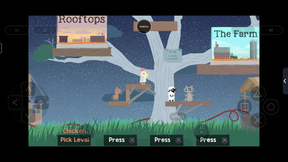 Published gameplay capture of Ultimate Chicken Horse in LSX4